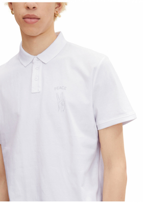 TOM TAILOR DENIM Cross 1485, Fehér Rövid Ujjú Ingpóló, Fehér