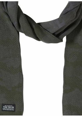 TOM TAILOR Scarf w. Camouflage 1884, Zöld Sál