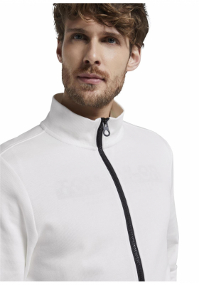 TOM TAILOR Sweatjacket w. Zip-pockets 7528, Sweatshirt, Offwhite