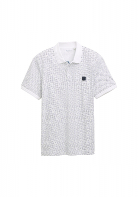 TOM TALIOR 5682, Fehér, Mintás Rövid Ujjú Ingpóló