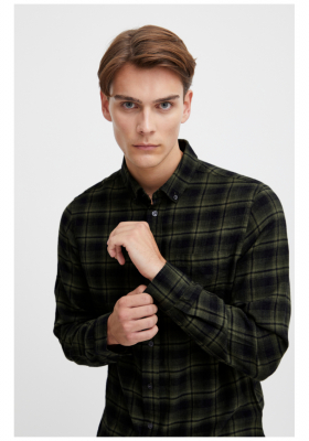 CASUAL FRIDAY Anton 4779, Zöld Kockás Hosszú Ujjú Ing