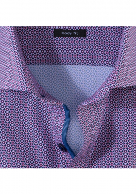 OLYMP Level Five 2108, Rózsaszín Hosszú Ujjú Ing, Body fit, Royal Kent