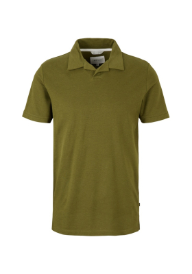 TOM TAILOR 1624, Olívzöld Rövid Ujjú Ingpóló