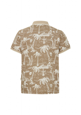 BLEND 6905, Barna Mintás Rövid Ujjú Ingpóló