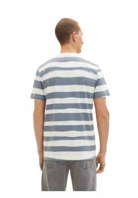 TOM TAILOR 5557, Kék-Fehér Csíkos Rövid Ujjú Póló