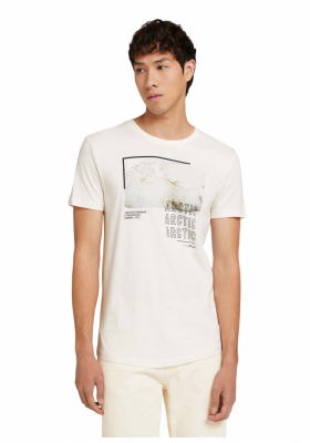 TOM TAILOR DENIM Arctic 8912, Bézs Rövid Ujjú Póló