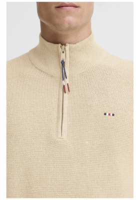 FQ1924 Granby 0884, Bézs Kötött Cipzáros Pulóver