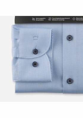 OLYMP Level Five 24/Seven 2058, Kék Hosszú Ujjú Ing, Body fit, Modern Kent 