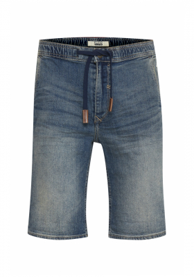 BLEND Twister w. Leather Details 0806, Középkék Farmer Rövidnadrág