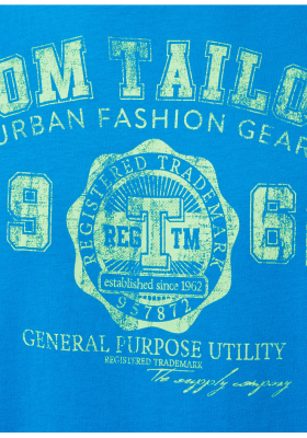 TOM TAILOR Basic 3549, Kék Rövid Ujjú Póló