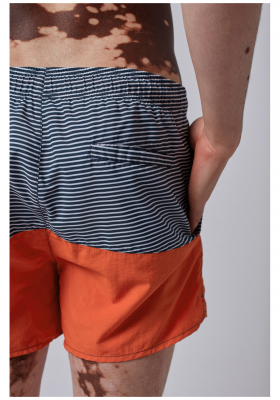 SKINY Beach Shorts 0064, Kék Csíkos Szörfnadrág