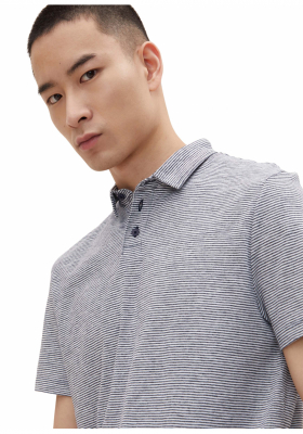 TOM TAILOR DENIM Jersey 0644, Kék Rövid Ujjú Ingpóló