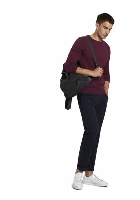 TOM TAILOR Basic O-Neck 2819, Piros Kötött Pulóver