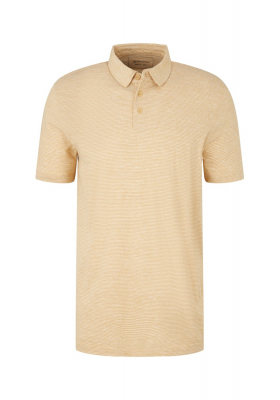 TOM TAILOR DENIM 5883, Világosbarna Csíkos Rövid Ujjú Ingpóló