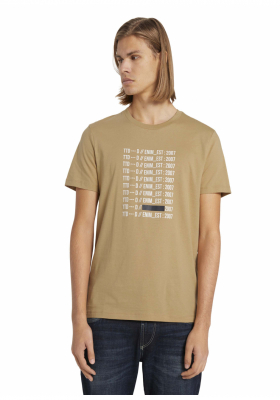 TOM TAILOR DENIM Est.2007 3263, Bézs Rövid Ujjú Póló