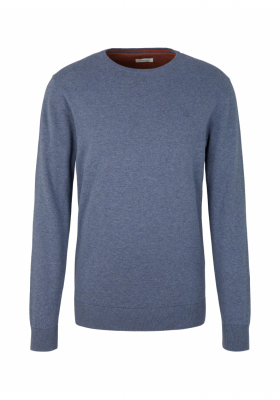 TOM TAILOR 2819, Kék Hosszú Ujjú Kötött Pulóver