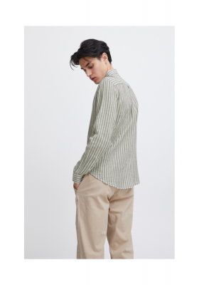 CASUAL FRIDAY Anton 4974, Zöld Csíkos Hosszú Ujjú Ing