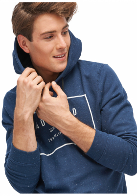 TOM TAILOR DENIM Mottled Hoodie 5054, Kék Kapucnis Pulóver