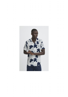 BLEND 6383, Kék Mintás Rövid Ujjú Ing