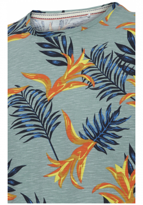 BLEND Flowers 2053, Zöld Rövid Ujjú Póló