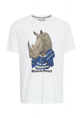 BLEND 7297, Fehér Rövid Ujjú Póló Rhino