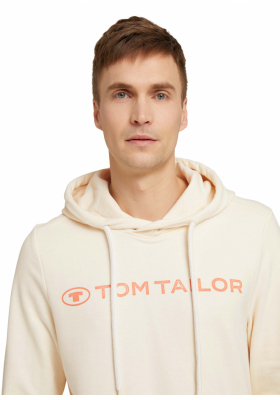 TOM TAILOR Printed 0553, Bézs Kapucnis Pulóver