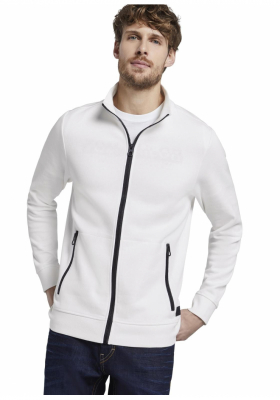 TOM TAILOR Sweatjacket w. Zip-pockets 7528, Sweatshirt, Offwhite