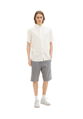 TOM TAILOR DENIM 6246, Fehér, Mintás Rövid Ujjú Ing