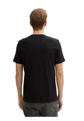 TOM TAILOR DENIM 5039, Fekete Rövid Ujjú Póló