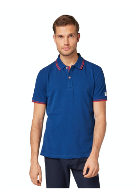 TOM TAILOR 0772, Acélkék Rövid Ujjú Ingpóló