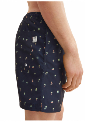 TOM TAILOR DENIM Palm Trees 9970, Kék Szörfnadrág