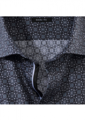 OLYMP Level Five 2071, Fekete Hosszú Ujjú Ing, Body fit, Royal Kent 