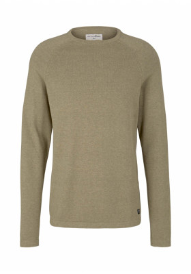 TOM TAILOR DENIM Raglan 8335, Zöld Kötött Pulóver