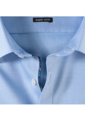 OLYMP No. Six 2502, Kék Hosszú Ujjú Ing, Super slim, Urban Kent