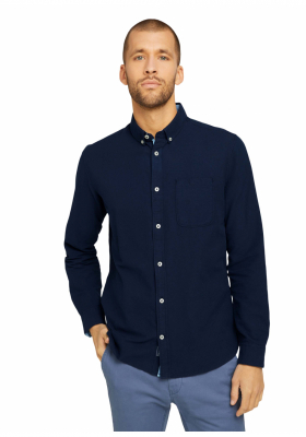 TOM TAILOR Oxford 3874, Sötétkék Hosszú Ujjú Ing