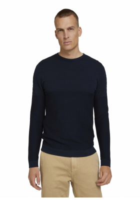 TOM TAILOR Modern 6492, Kék Kötött Pulóver