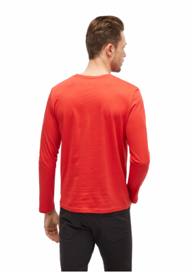 TOM TAILOR Print Tee 8936, Piros Hosszú Ujjú Póló