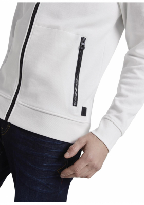 TOM TAILOR Sweatjacket w. Zip-pockets 7528, Sweatshirt, Offwhite