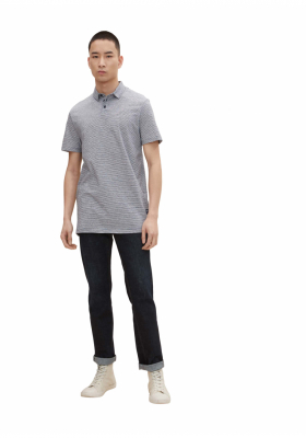 TOM TAILOR DENIM Jersey 0644, Kék Rövid Ujjú Ingpóló