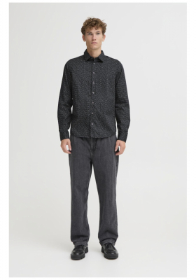 CASUAL FRIDAY Tauson,6058 Fekete, Mintás Hosszú Ujjú Ing 