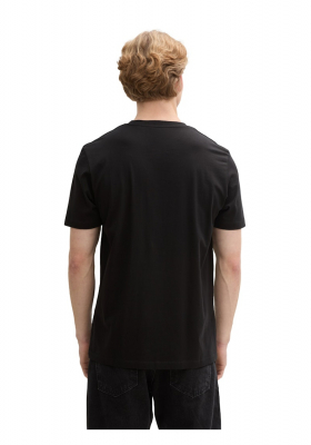 TOM TAILOR DENIM 5023, Fekete Rövid Ujjú Póló