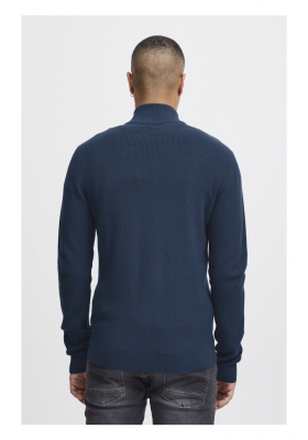 BLEND Codford 6265, Kék Kötött Cipzáros Pulóver
