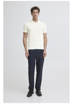CASUAL FRIDAY Loka 6274, Fehér Kötött Cipzáros Rövid Ujjú