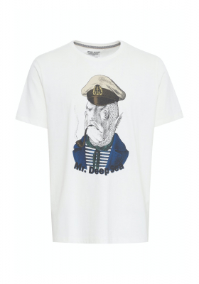 BLEND 7297, Fehér Rövid Ujjú Póló Sailor Fish