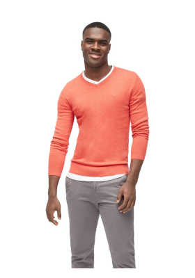 TOM TAILOR Basic V-Neck 2881, Jácintpiros Kötött Pulóver