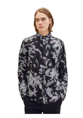 TOM TAILOR DENIM 4918, Fekete Hosszú Ujjú Ing