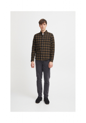 CASUAL FRIDAY Anton 4779, Barna Kockás Hosszú Ujjú Ing