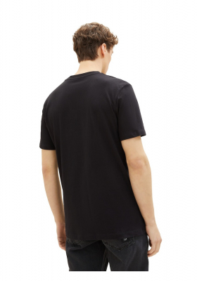 TOM TAILOR DENIM 7653, Fekete Rövid Ujjú Póló