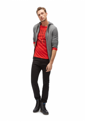 TOM TAILOR Print Tee 8936, Piros Hosszú Ujjú Póló