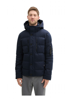 TOM TAILOR 1323, Sötétkék Bélelt Téli Kapucnis Dzseki 